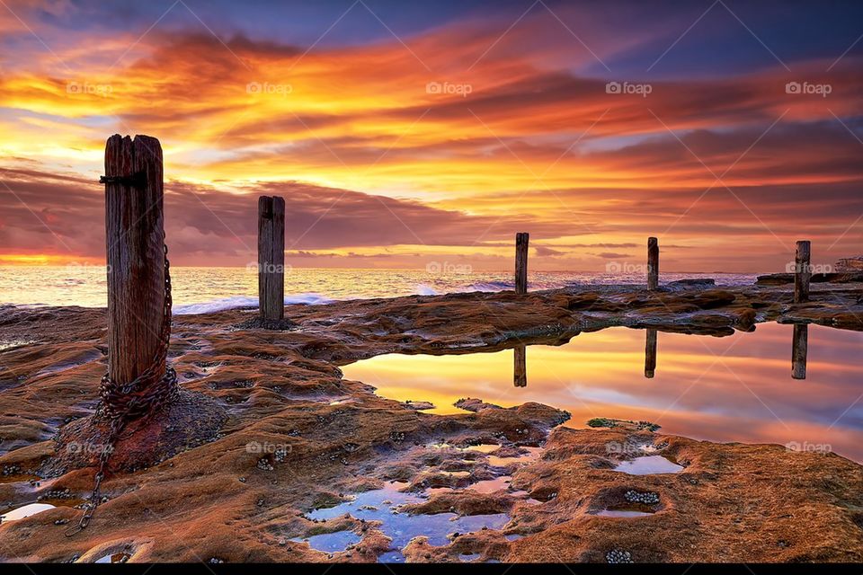 Fire sky reflections