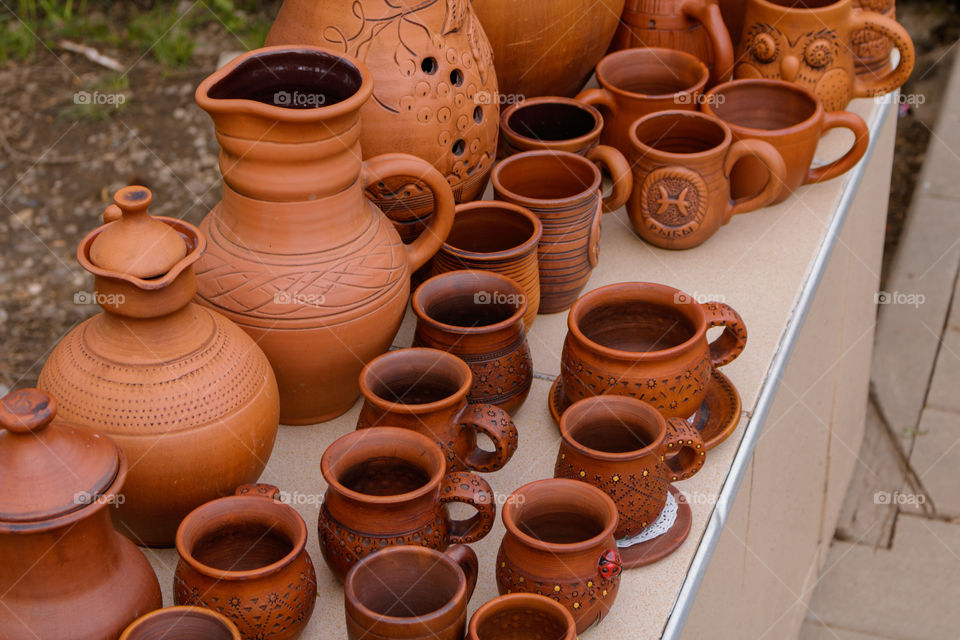 Pottery craftsmen's products