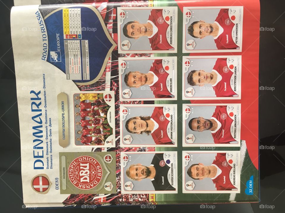 Panini catalog - football world cup 2018 - Denmark