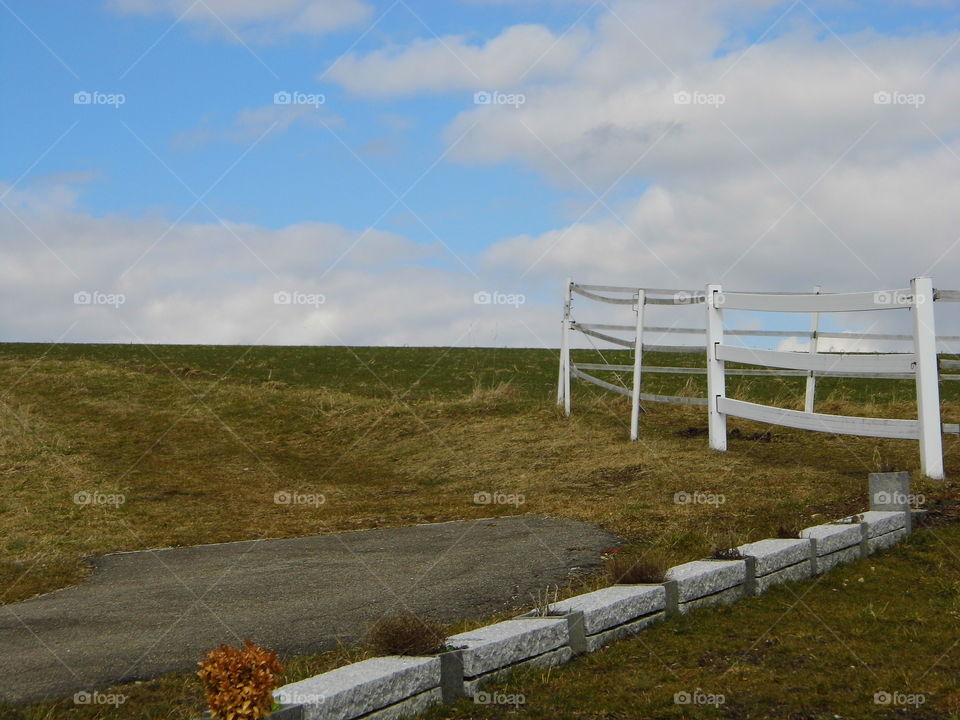 beautiful landscape with stable and beautiful blue sky background