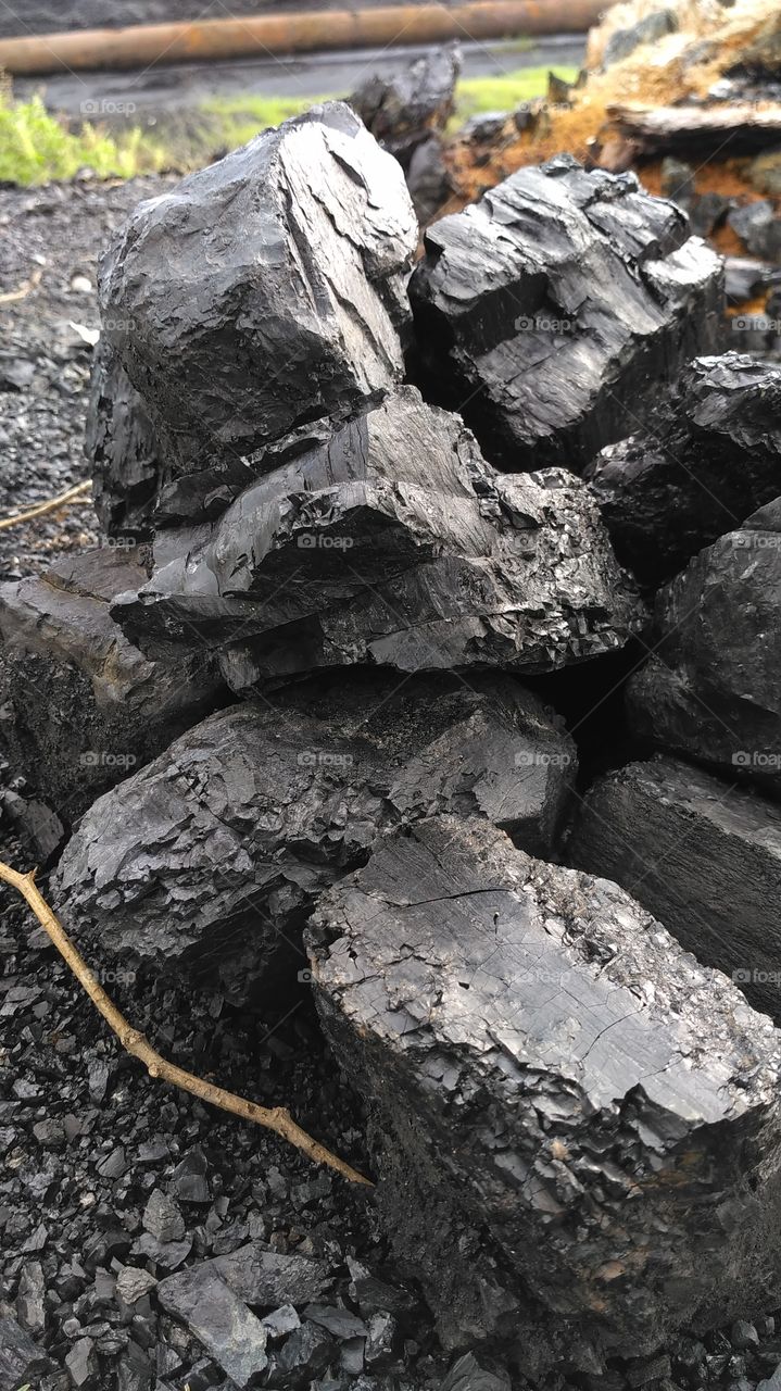 Some pile of coal in the ground