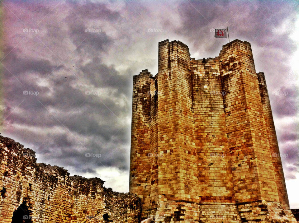 Castle with grey sky
