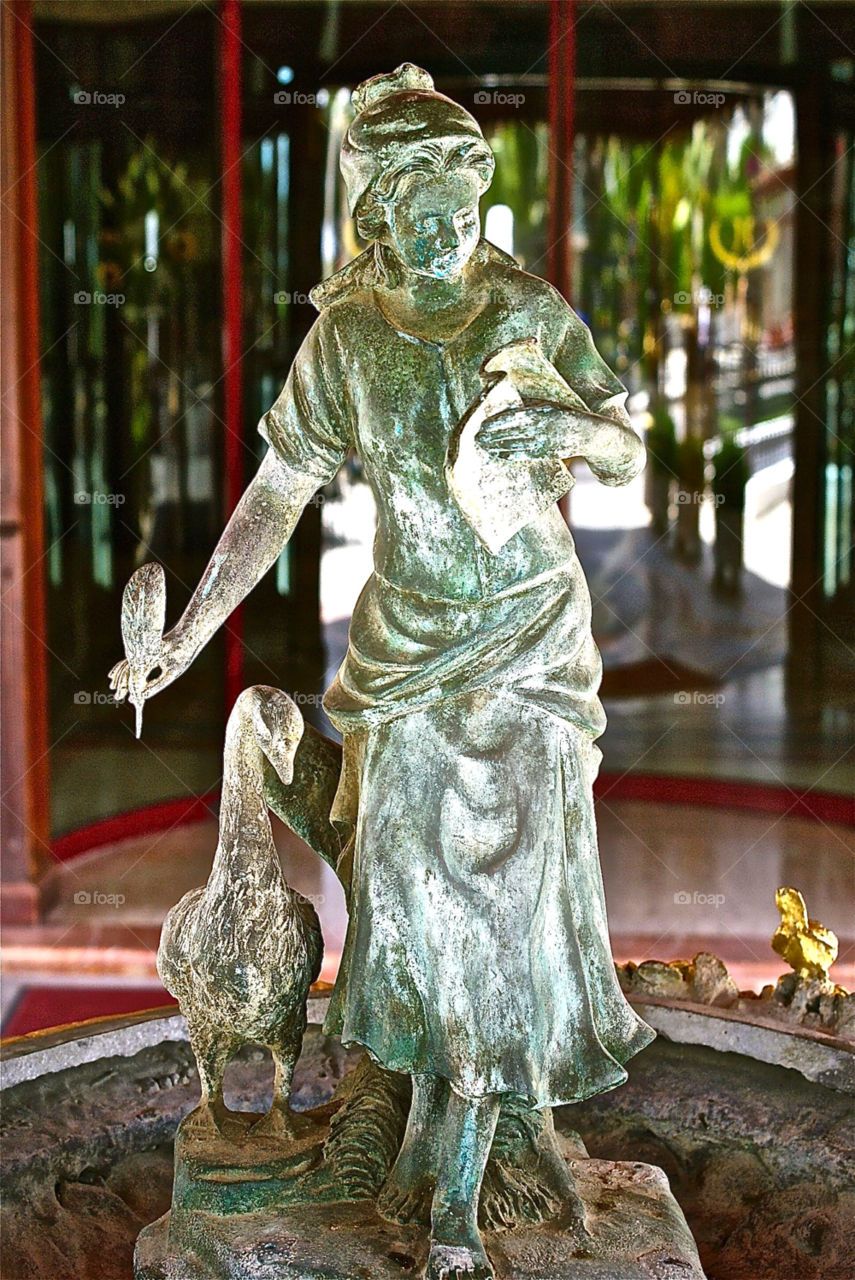 spain woman statue sculpture beautiful pretty bronze hotel holiday vacation by lgt41