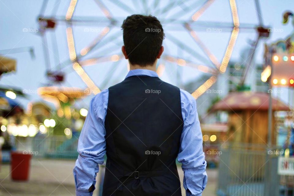 Boy and Ferris wheel