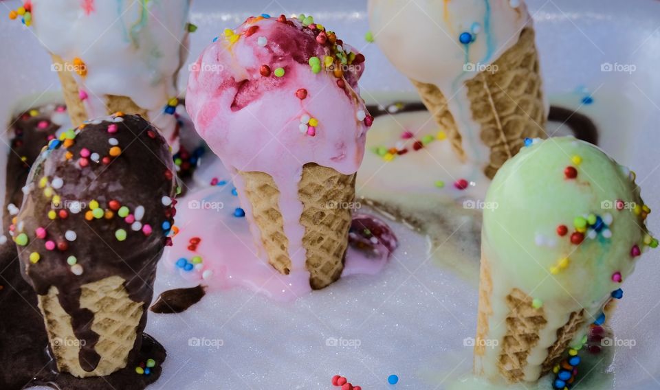 Ice cream in the hot summer