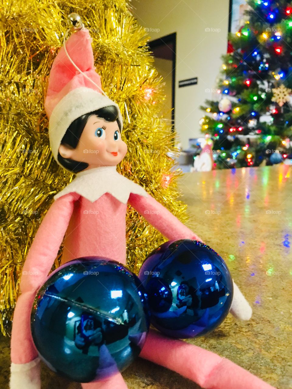 Naughty elf has blue balls 😂