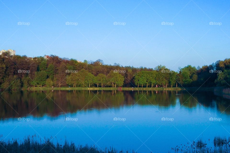 Mirror lake. Spring in Kiev