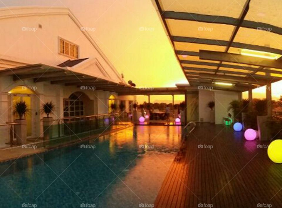 " Poolside Sunset View"