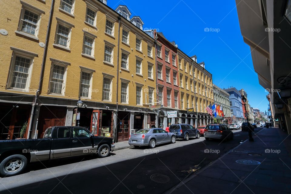 Street building in New Orleans Louisiana USA 