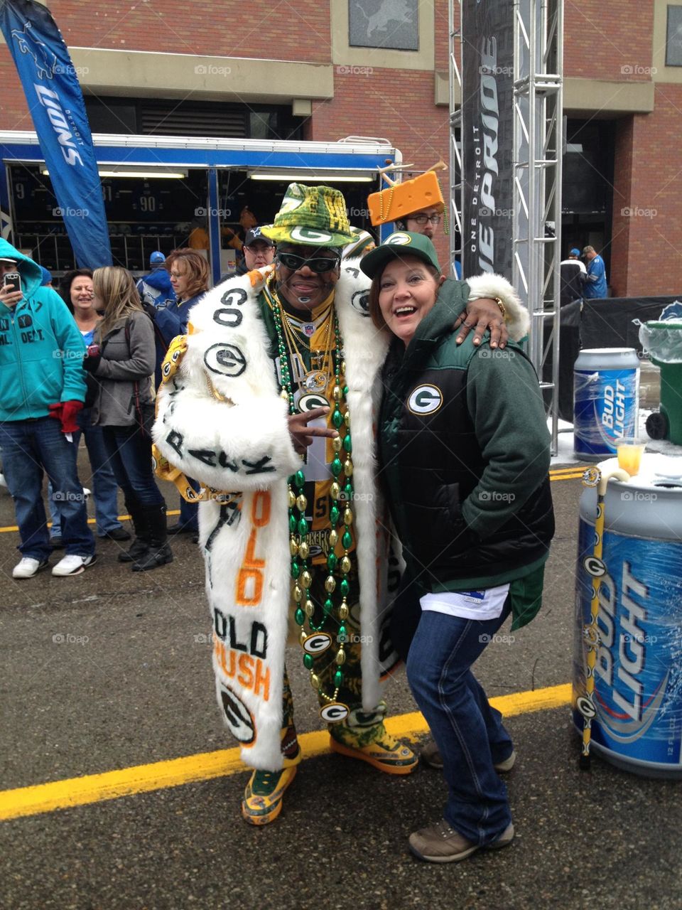 Green Bay Packers Fans Having Fun on Game Day