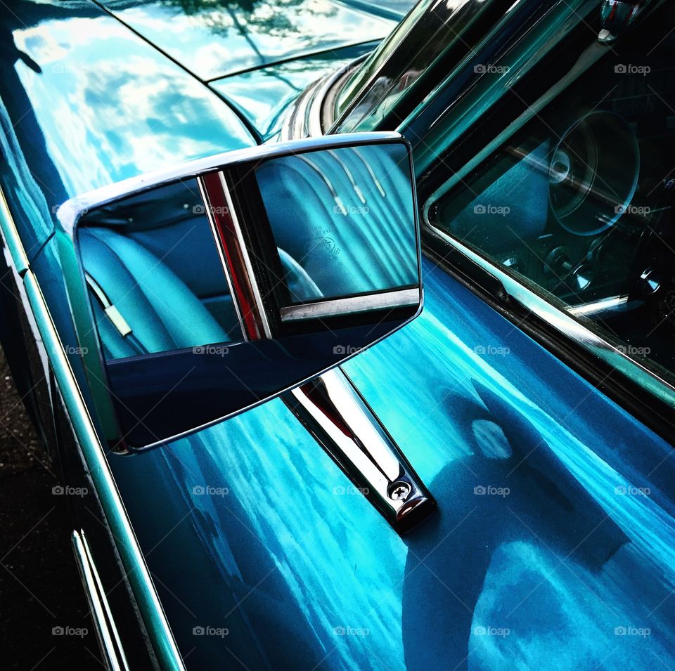 Thru the rear view mirror