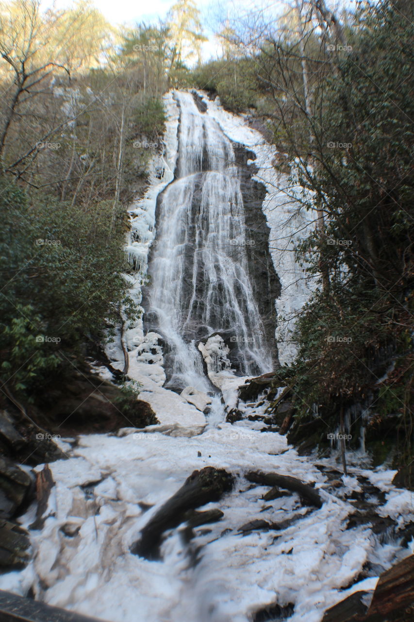 Frozen North Carolina waterfall 