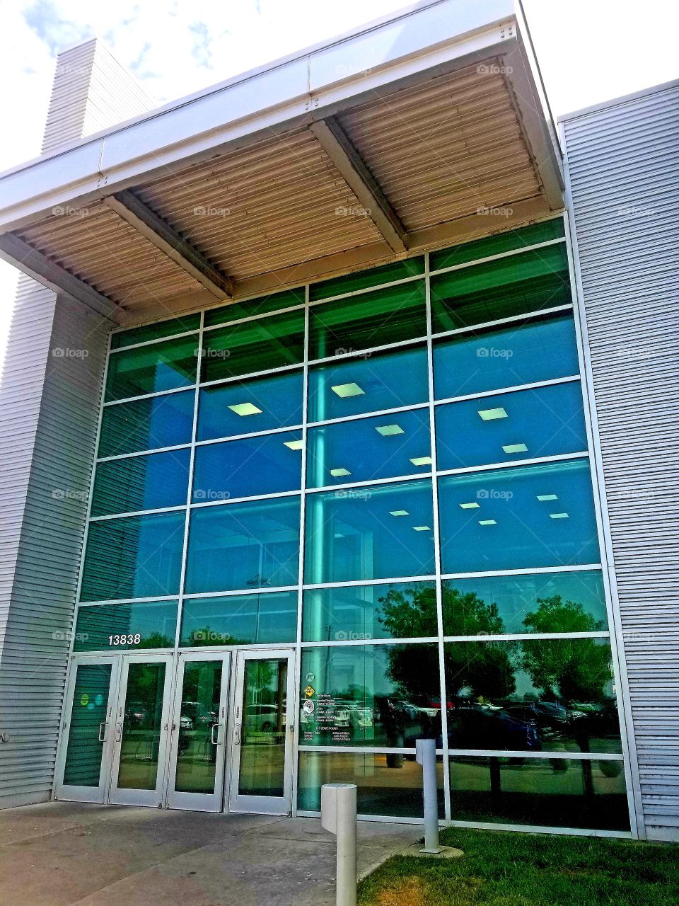 Front of Building Glass Rectangles Doors
