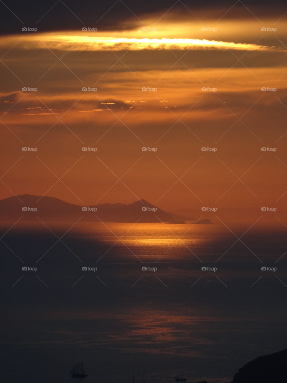 sunset in Santorin