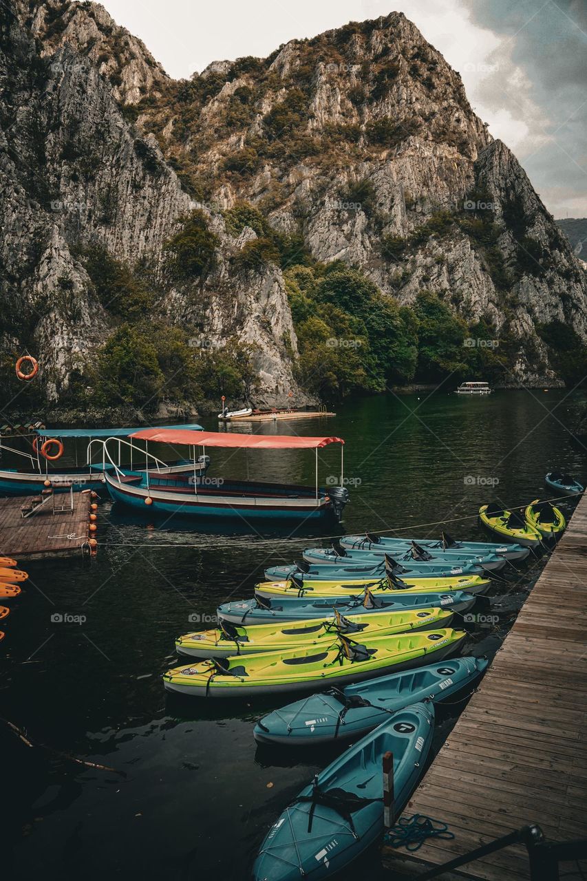 Parked Kayaks