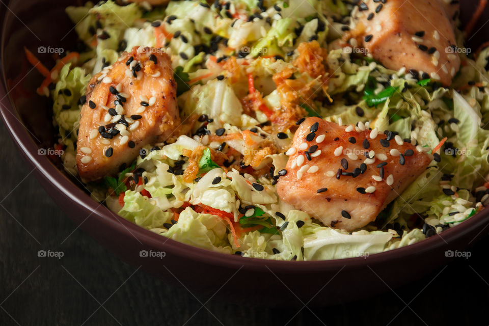Fresh salad with cabbage