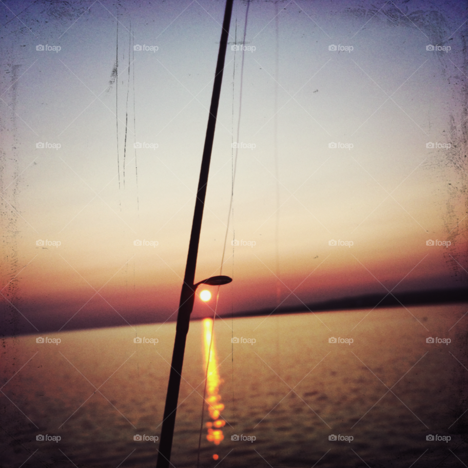 Fishing near the sunset 