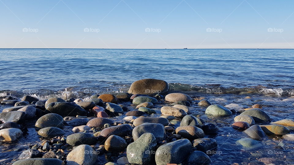 beautiful pebbles by the sea