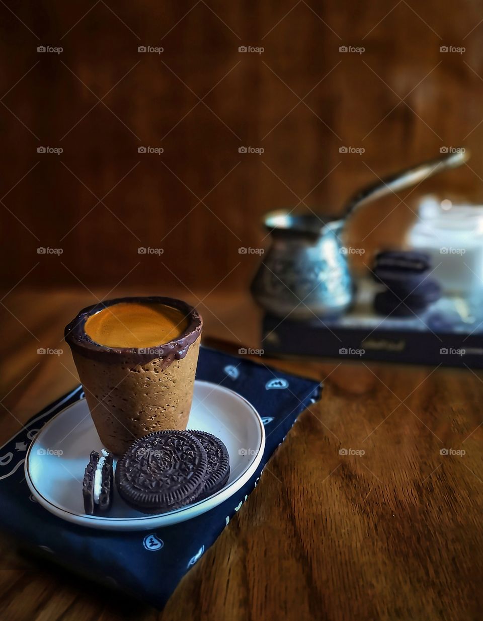 Coffee and biscuits for breakfast