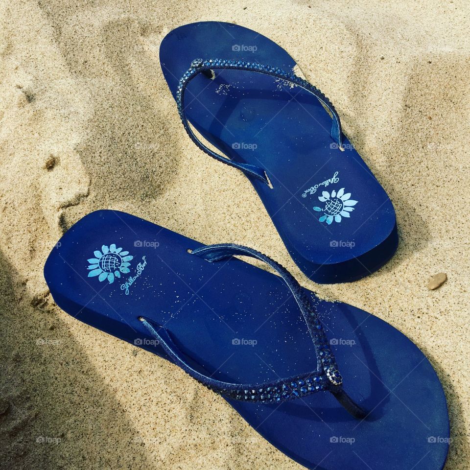 Summer beach flip flops dreaming warm weather 