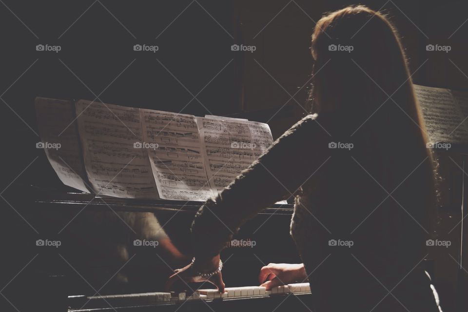 Woman playing the piano