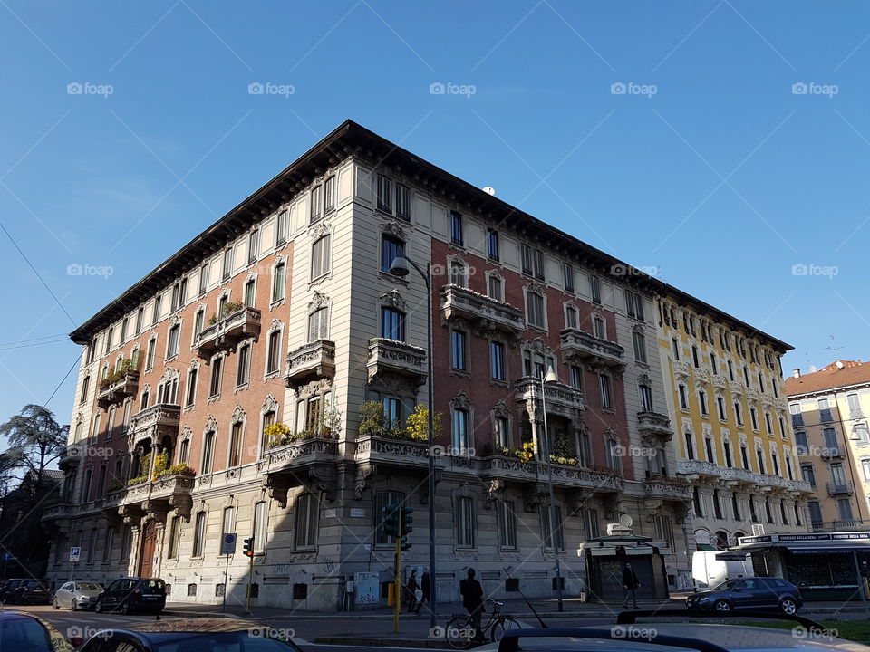 An imposing building in Milan. Italy.