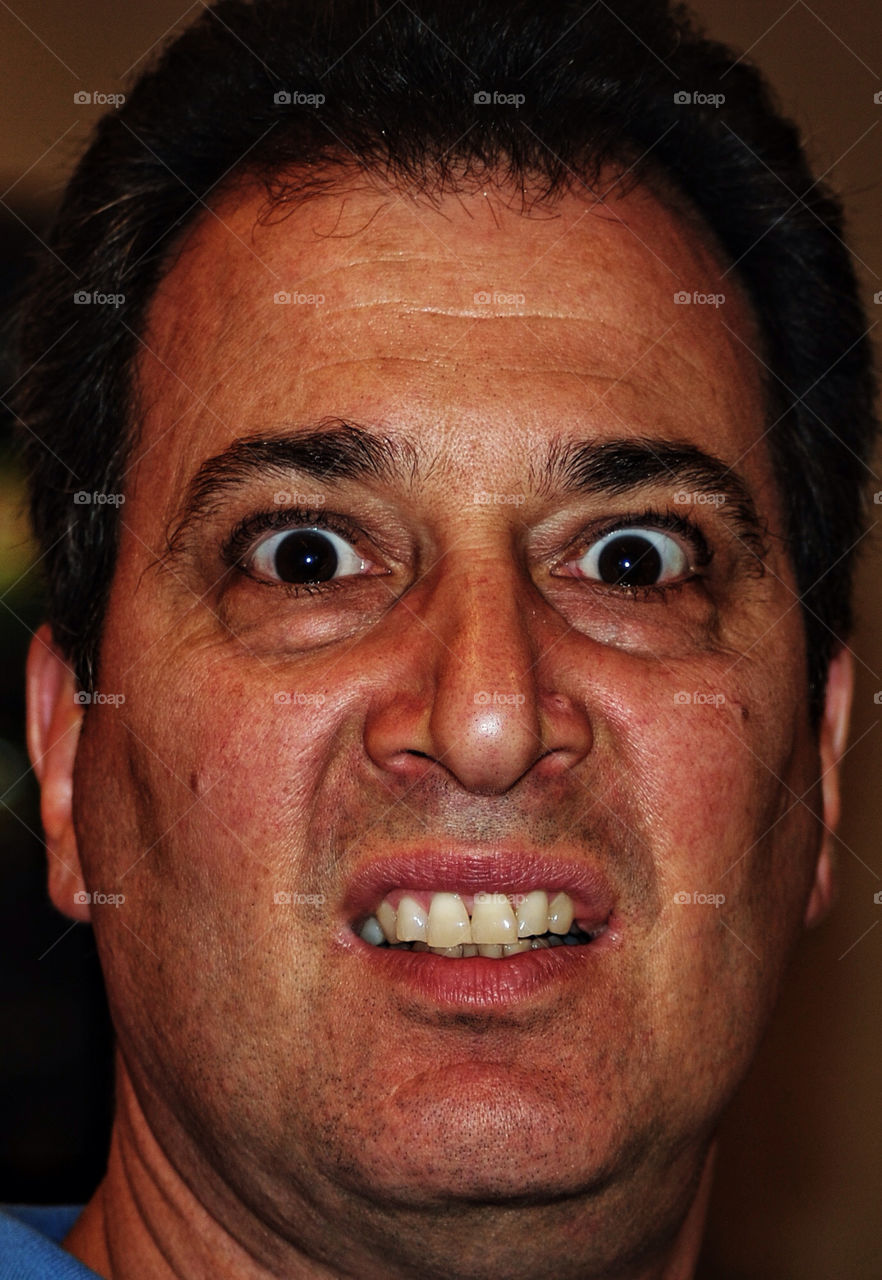 face man scary expression by delvec