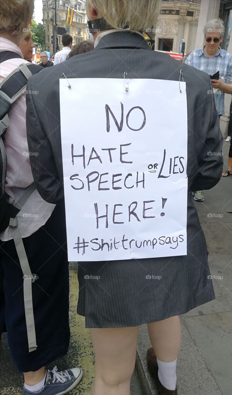 No hate or lies, resist Trump, London March, 13 July 2018