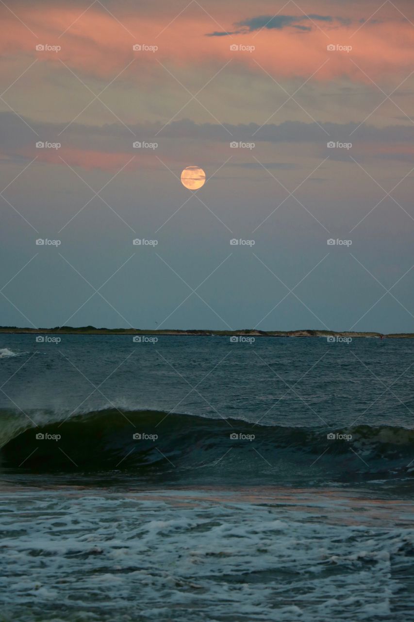 Moon at the beach