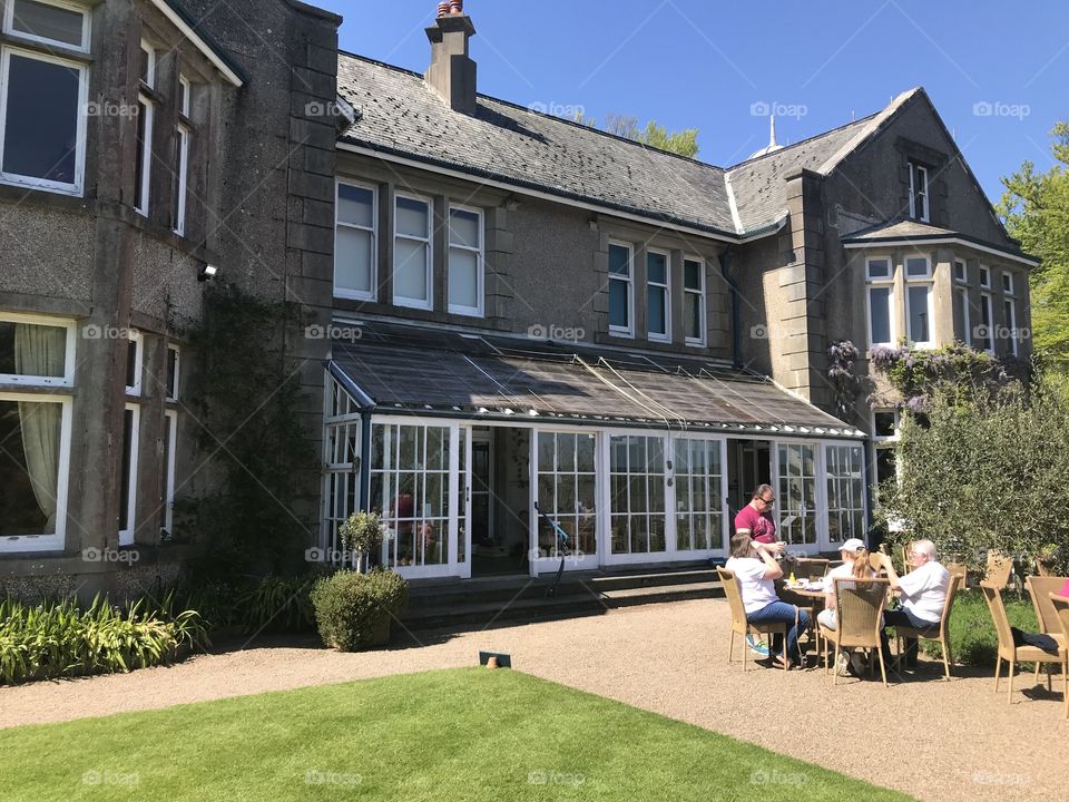 The House and Garden of Overbecks in May 2018 in uninterrupted sunshine, perfect weather anything alfresco.