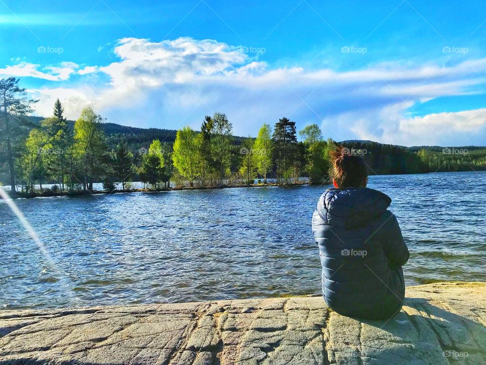 Beautiful sognsvann lake in Oslo Norway, Summer in Oslo
