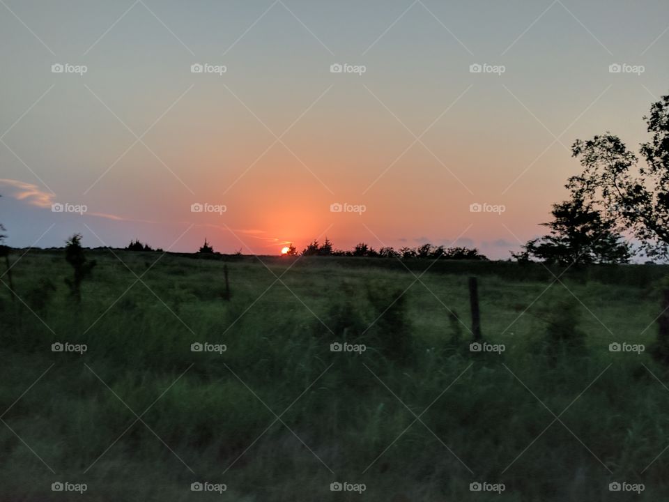 summer sunset in Texas