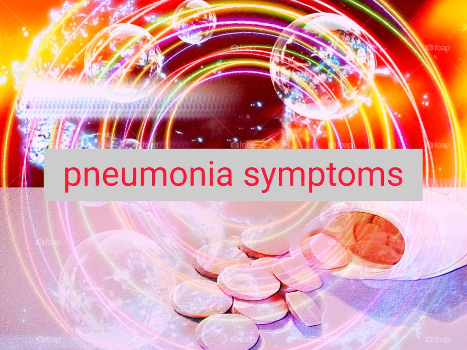 Pneumonia symptoms text design 