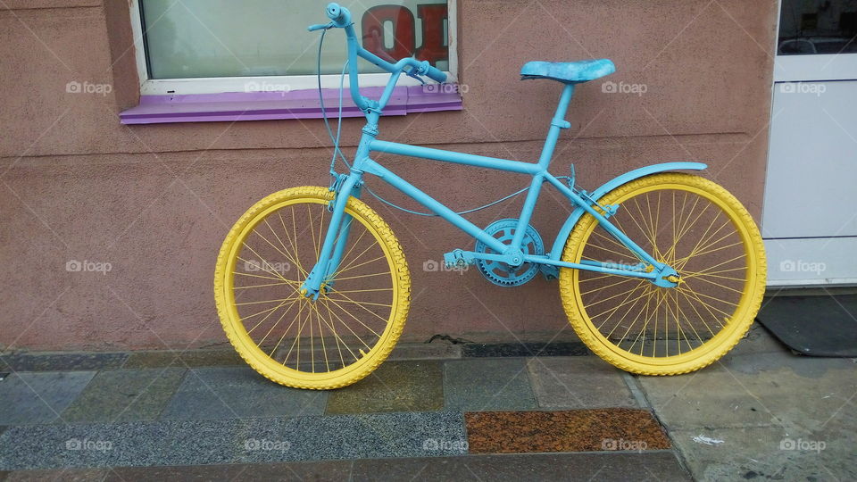 old colorful city bike