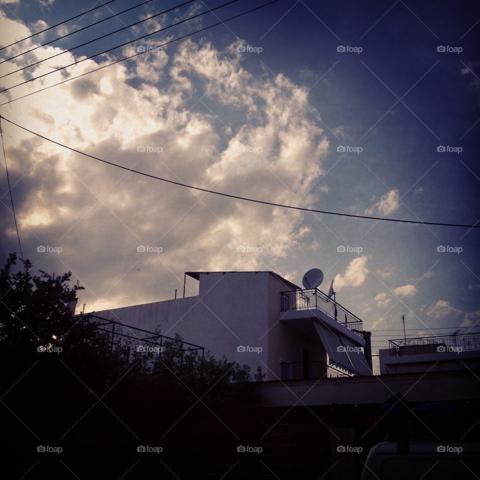 sky clouds town athens by vrahidis