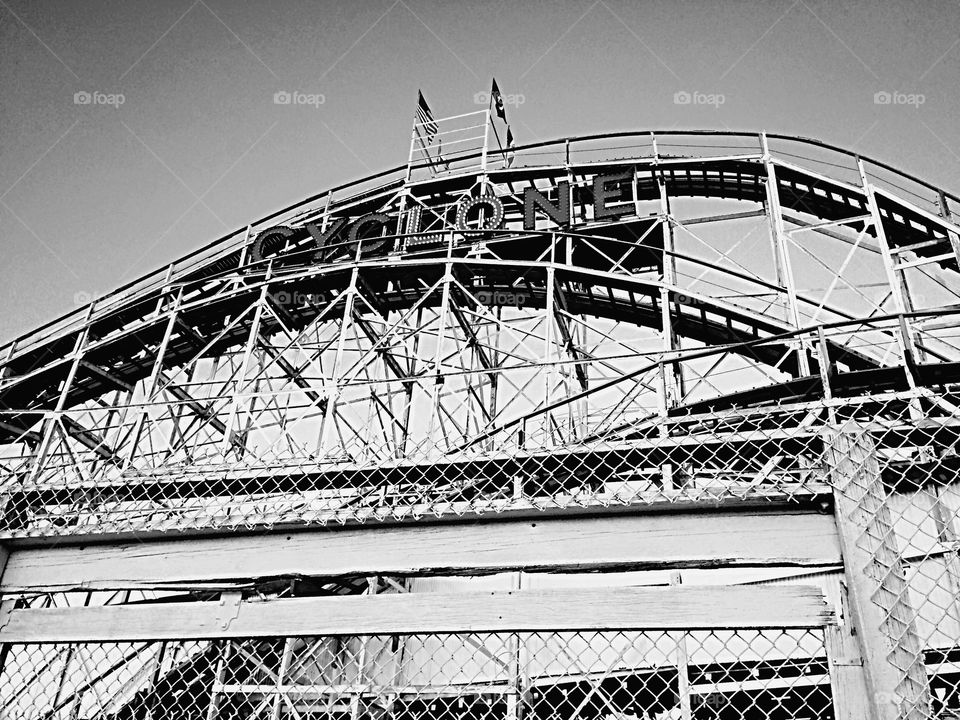 Cyclone roller coaster . Coney Island, New York 