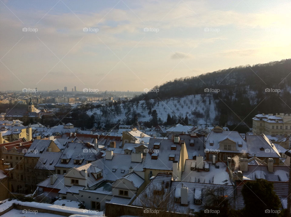 snow sunset view country by irallada