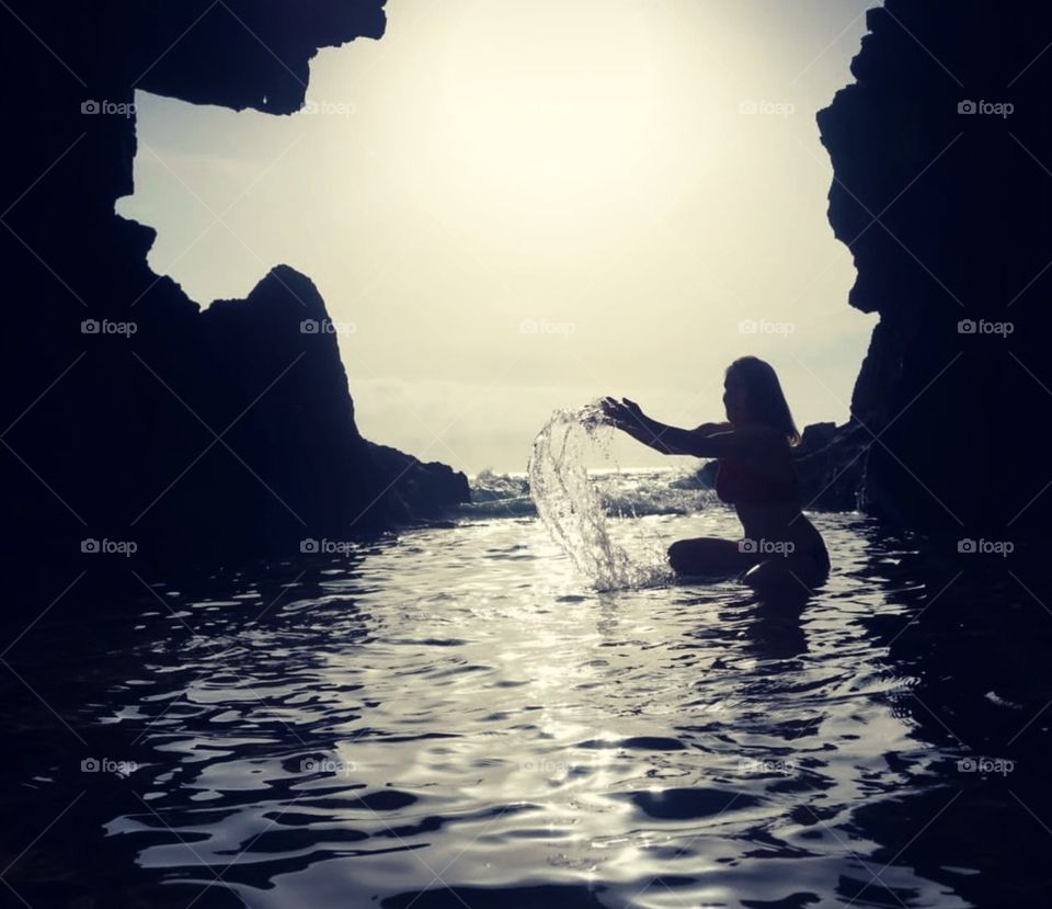 Water#sea#cave#human#sunrise#light