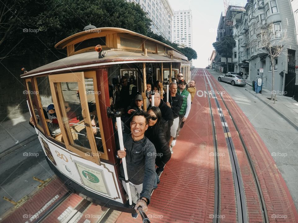 The Famous cable car in San Francisco