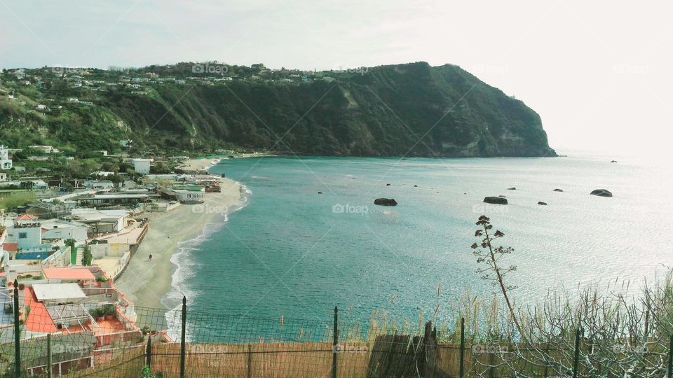 The view of the Citara Bay seen from the Zaro on the Italian island of Ischia