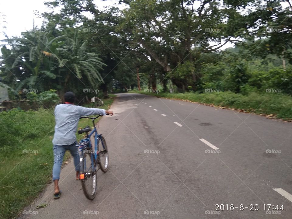 road with boy
