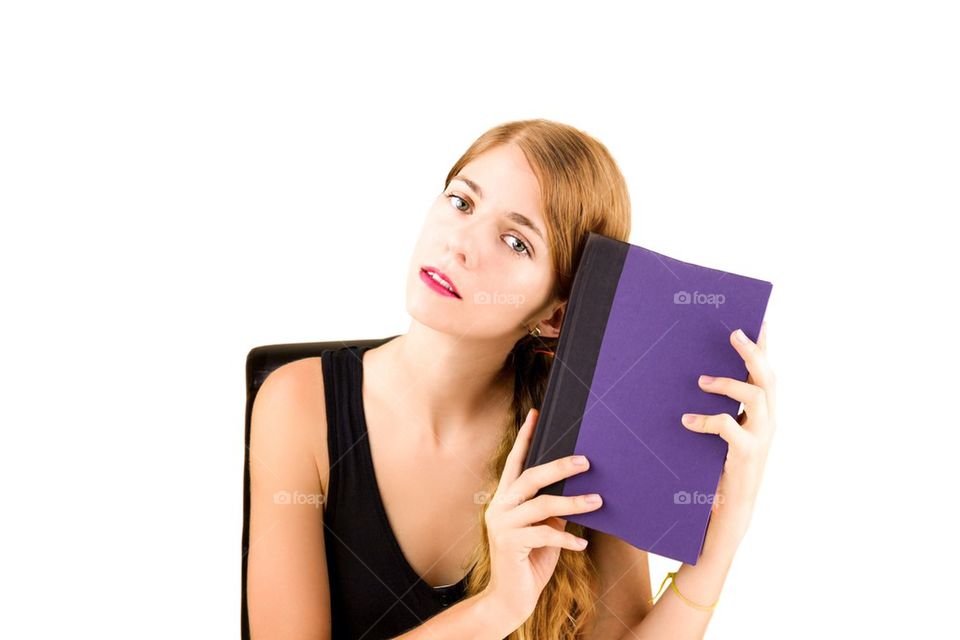 Pretty girl with a book