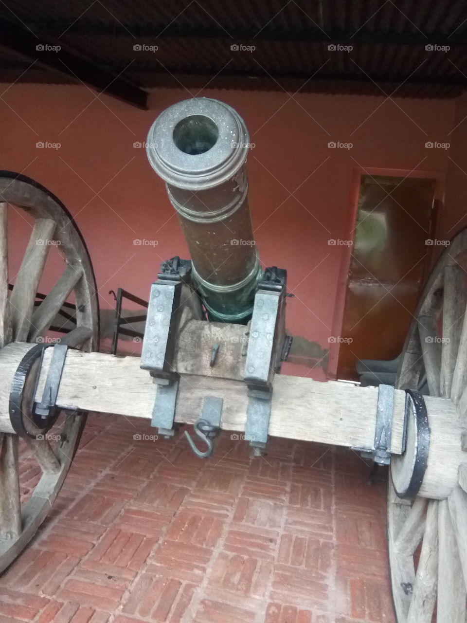 old antique ancient cannons keep in Bathinda city fort for demonstration