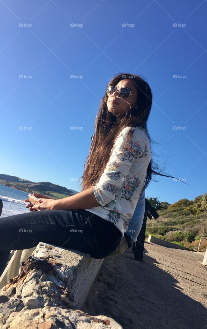 Sun, girl, glasses , beach 