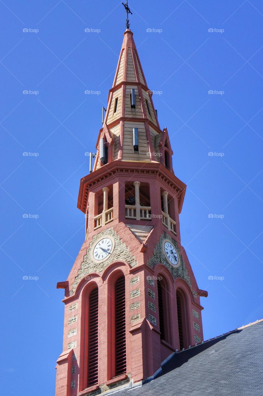 Church steeple of the church of Saint-Lyphard