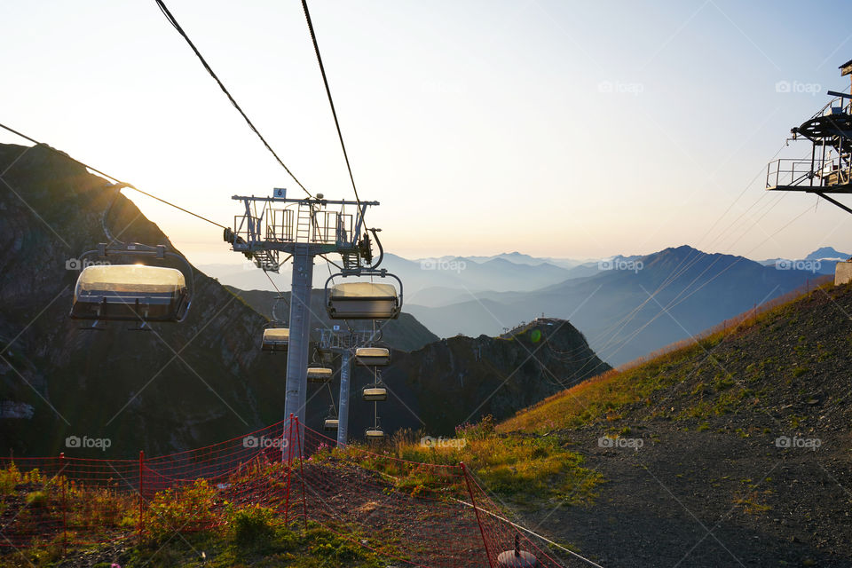 sunset in the mountains