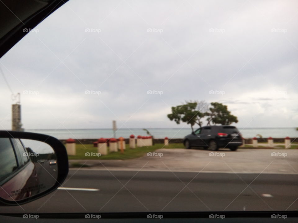 beach and car