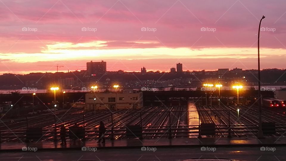Soft colors : train station in the New York City 