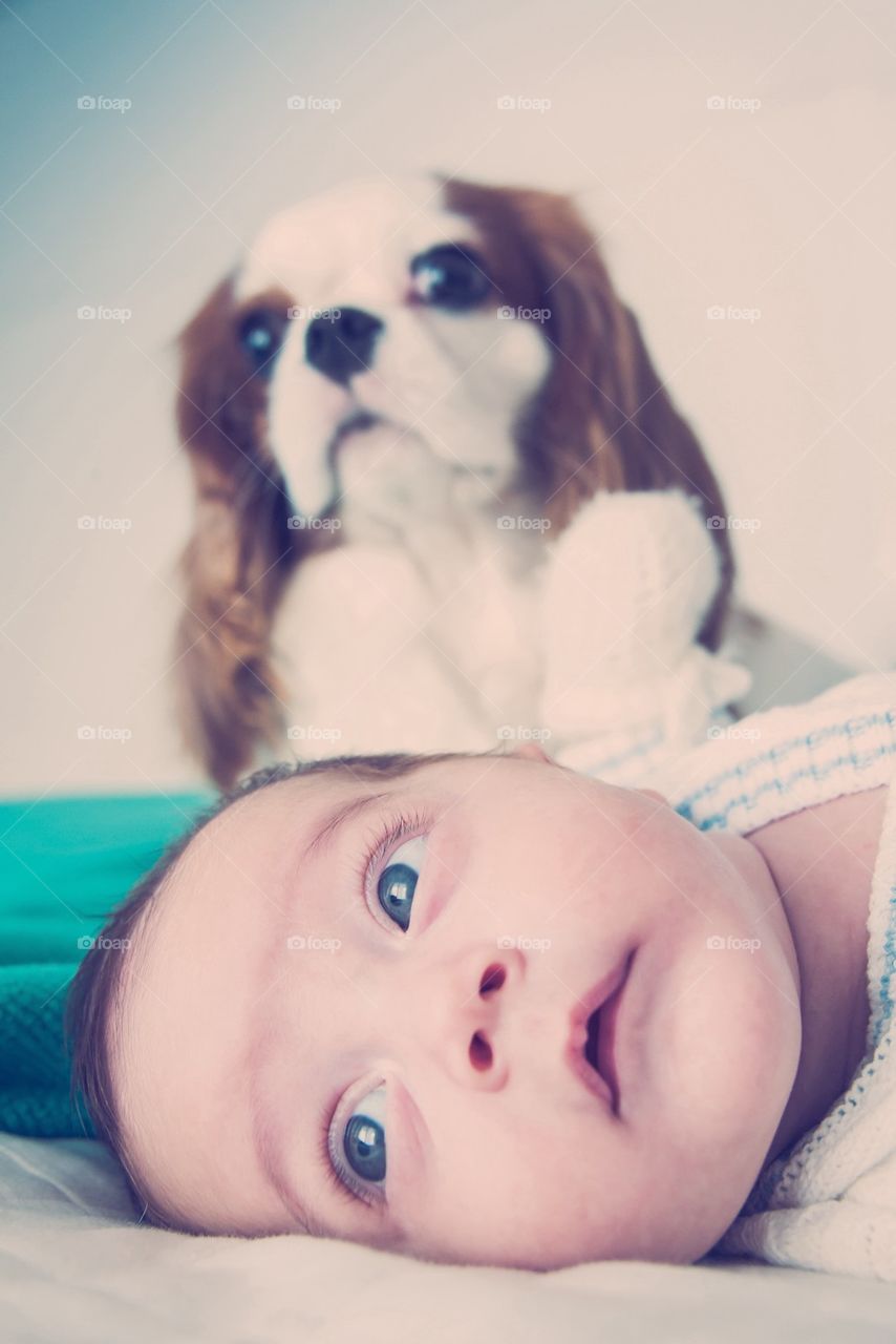 Baby and dog