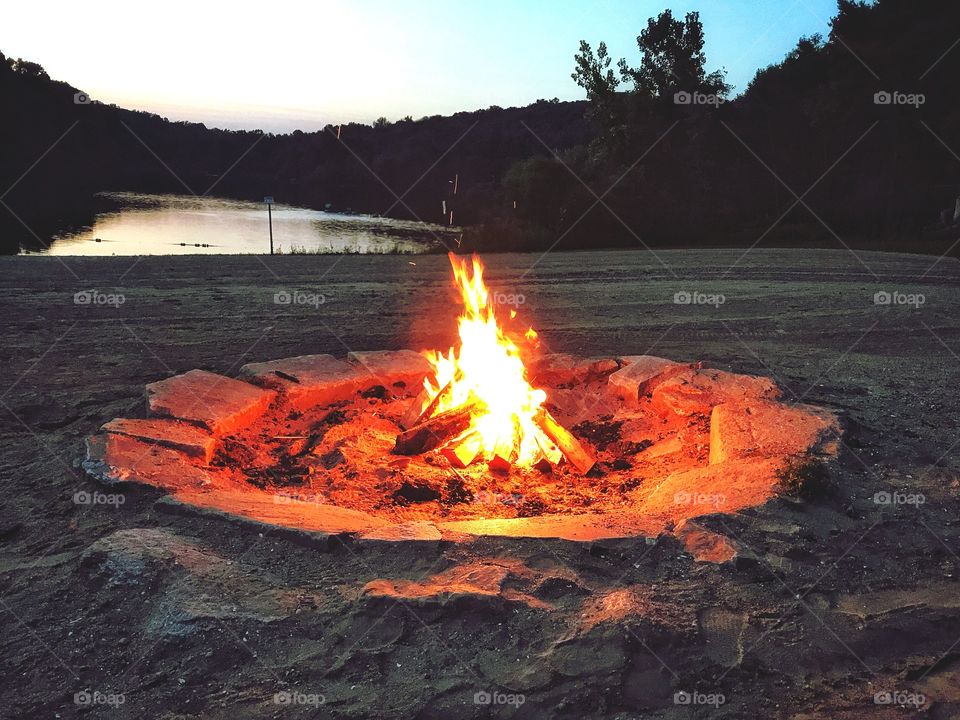 Bonfire at Mohegan Lake